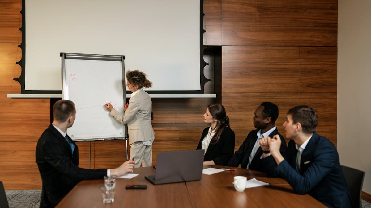 Executives in a boardroom strategy session